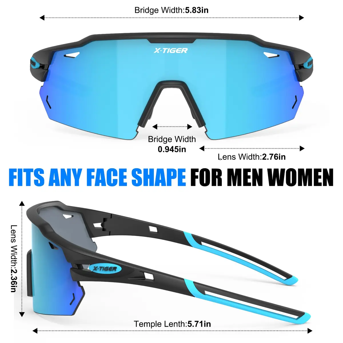 X-TIGER Polarized Cycling Glasses with 5 Interchangeable Lenses | MTB & Sports Sunglasses for Men Women - view 7