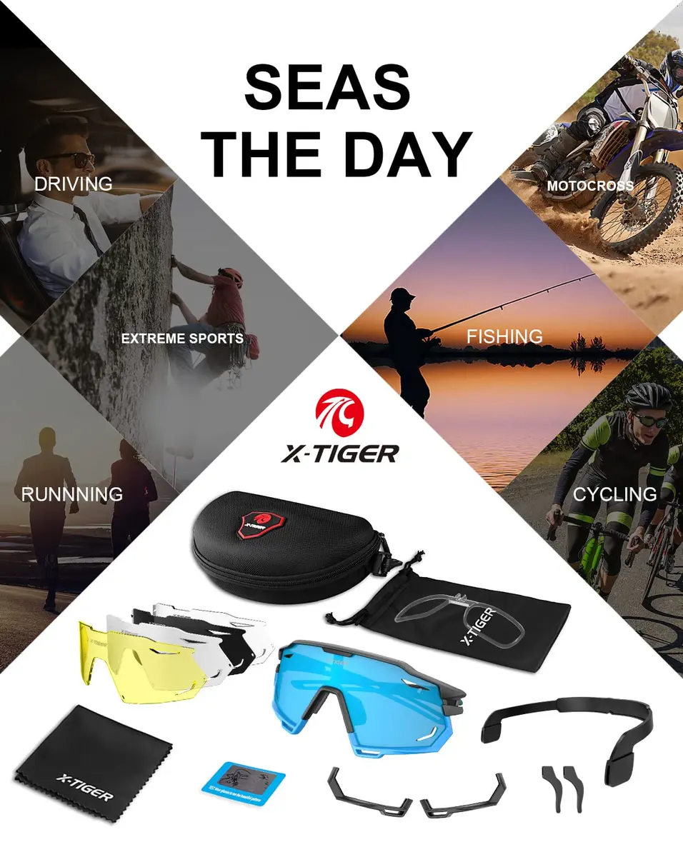 X-TIGER Polarized Cycling Glasses with 5 Interchangeable Lenses | MTB & Sports Sunglasses for Men Women - view 9
