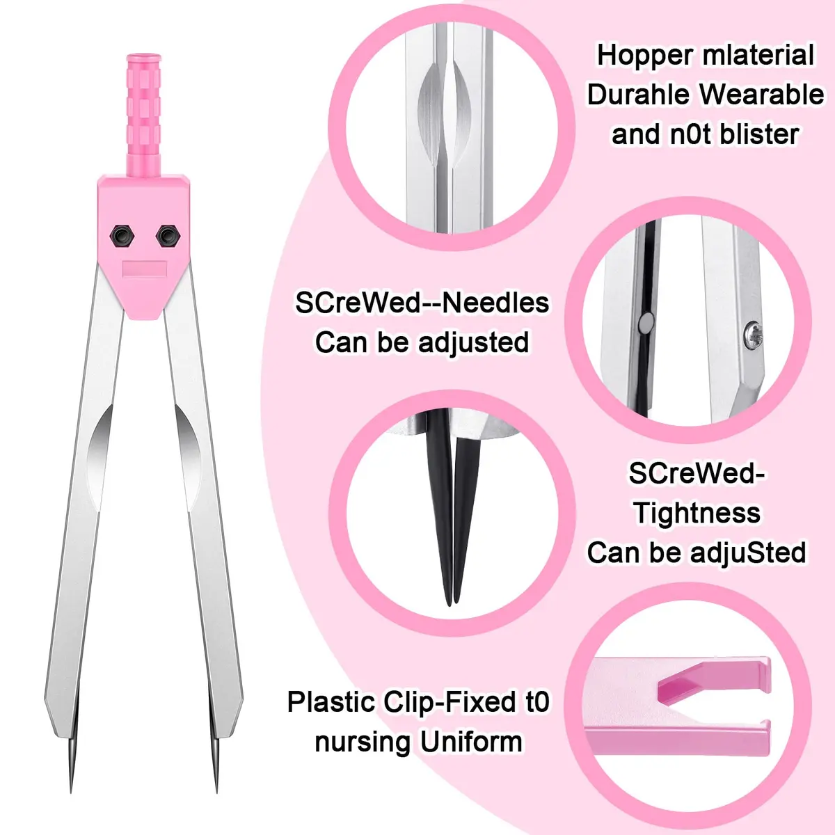 Frienda 2 Pieces Stainless Steel EKG Calipers Medical Caliper, Blue, Pink | Durable, Portable, Long-Lasting - view 3
