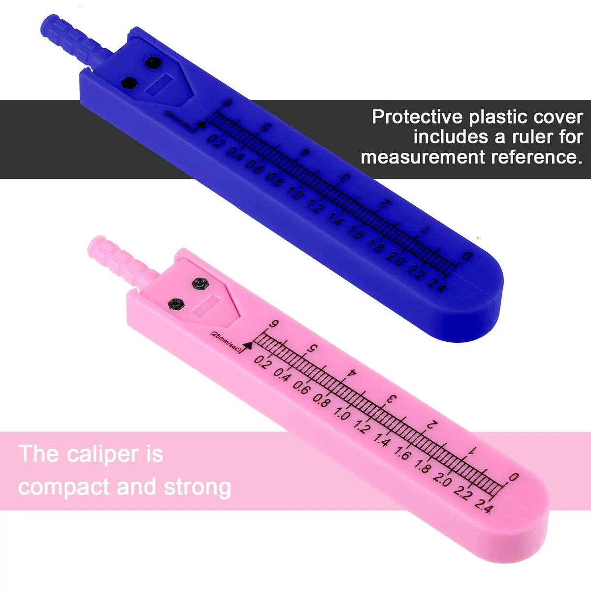 Frienda 2 Pieces Stainless Steel EKG Calipers Medical Caliper, Blue, Pink | Durable, Portable, Long-Lasting - view 4