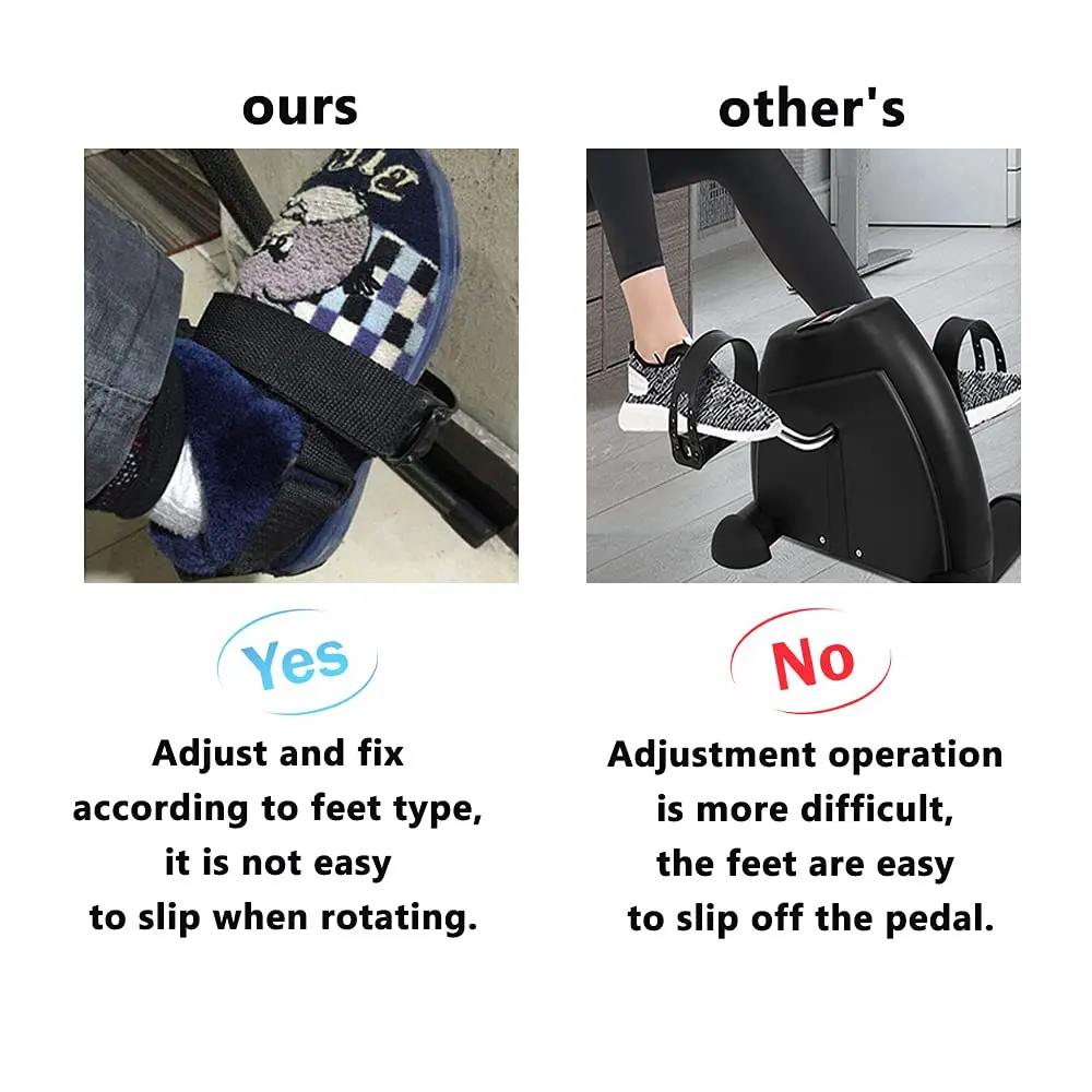 MESINURS Under Desk Bike Pedal Straps - Bicycle Foot Fixed Brace for Elderly & Disabled Leg Training, 2 PCS - view 5