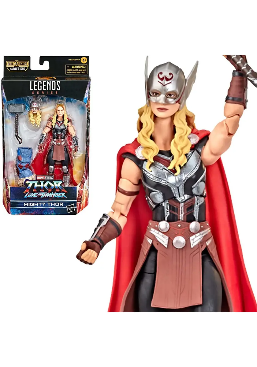 Marvel Legends Series Thor: Love and Thunder Mighty Thor Action Figure 6-inch Collectible Toy, 4 Accessories, 1 Build-A-Figure Part - view 4