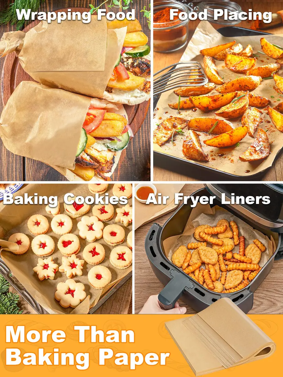 SMARTAKE Parchment Paper Baking Sheets 200 pcs | Non-Stick, 10x15 Inches, Unbleached - view 5