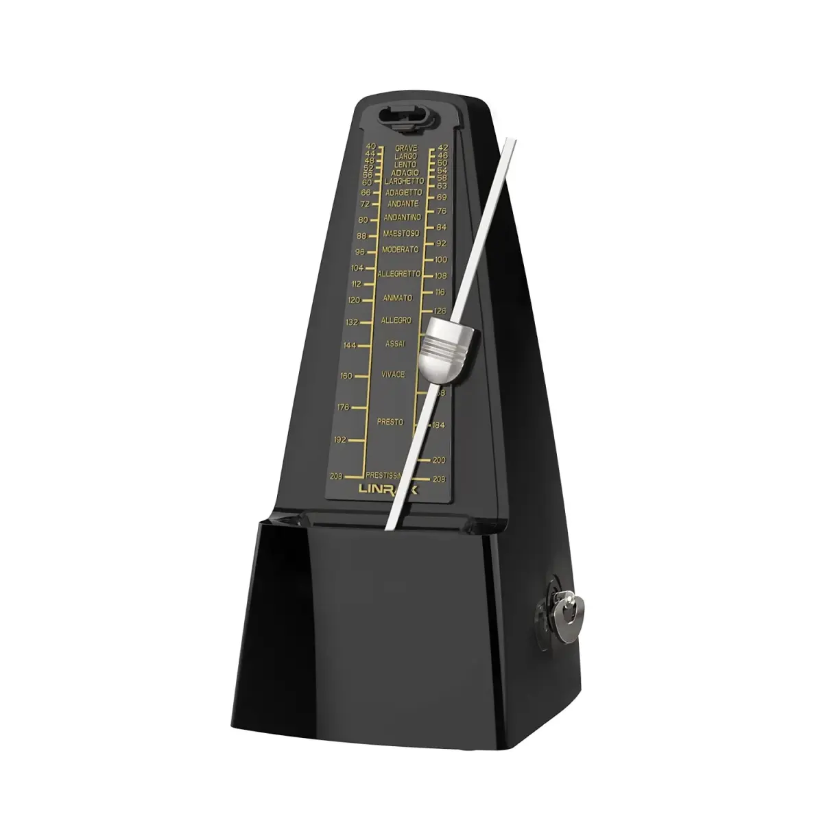 LINRAX M1 Mechanical Metronome for Piano Guitar Bass Ukulele Drum Violin Cello Saxophone Trumpet and Other Musical Instruments, Track Tempo and Beat, Loud Sound, High Precision, Black (0.54 kg) - main product image