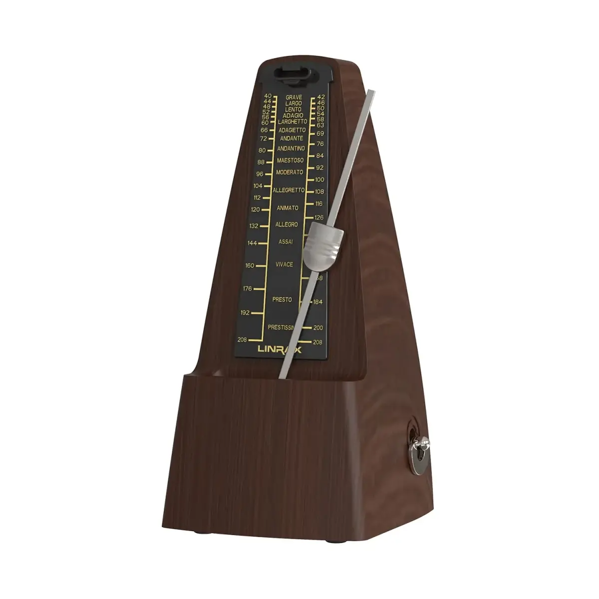 LINRAX M2 Mechanical Metronome for Piano Guitar Bass Ukulele Drum Violin Cello Saxophone Trumpet and Other Musical Instruments, Track Tempo and Beat, Loud Sound, High Precision, Wood Grain (0.52 kg / 1.15 lb) - main product image