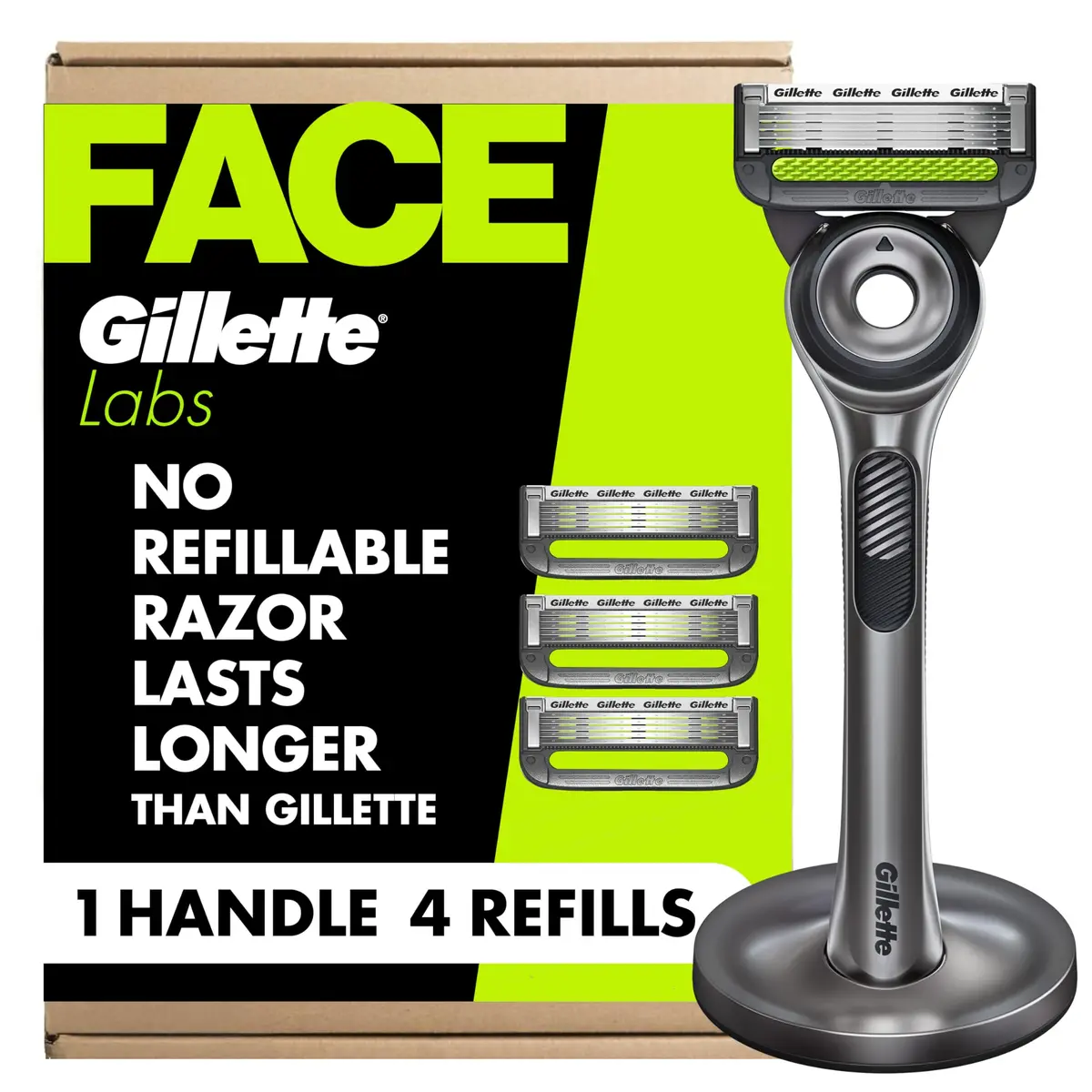 Gillette Labs Razor for Men, Handle + 4 Refills | Exfoliating & Magnetic Stand - main product image