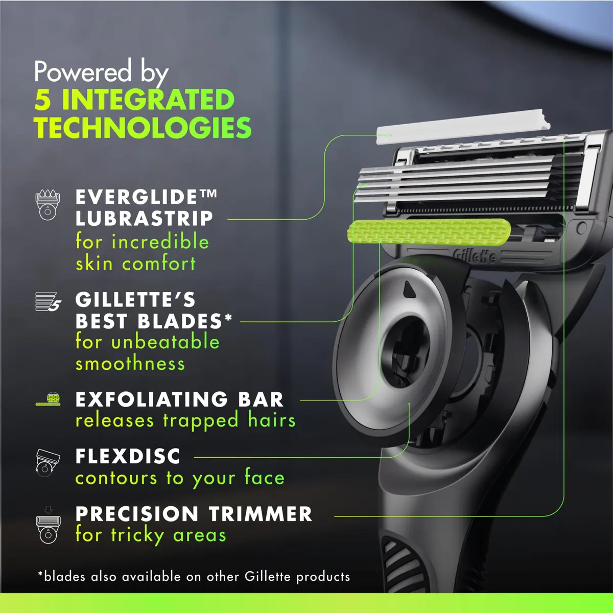 Gillette Labs Razor for Men, Handle + 4 Refills | Exfoliating & Magnetic Stand - view 4