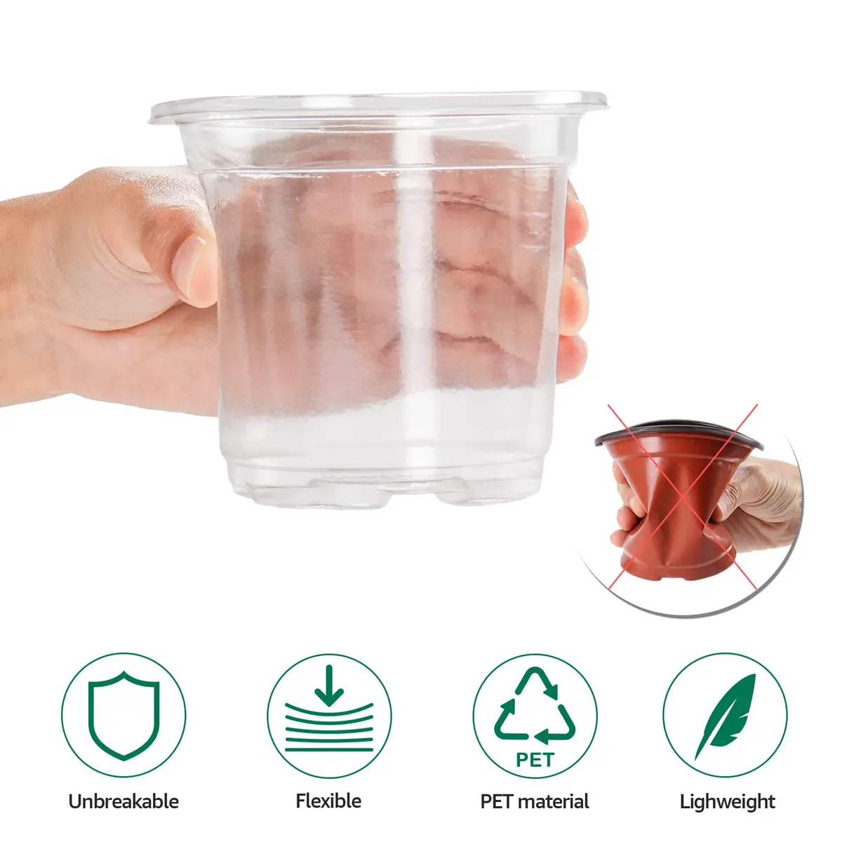 Bluepro Nursery Pots with Humidity Domes, 4 Inch | Clear Plastic for Seed Starting & Propagation - view 4