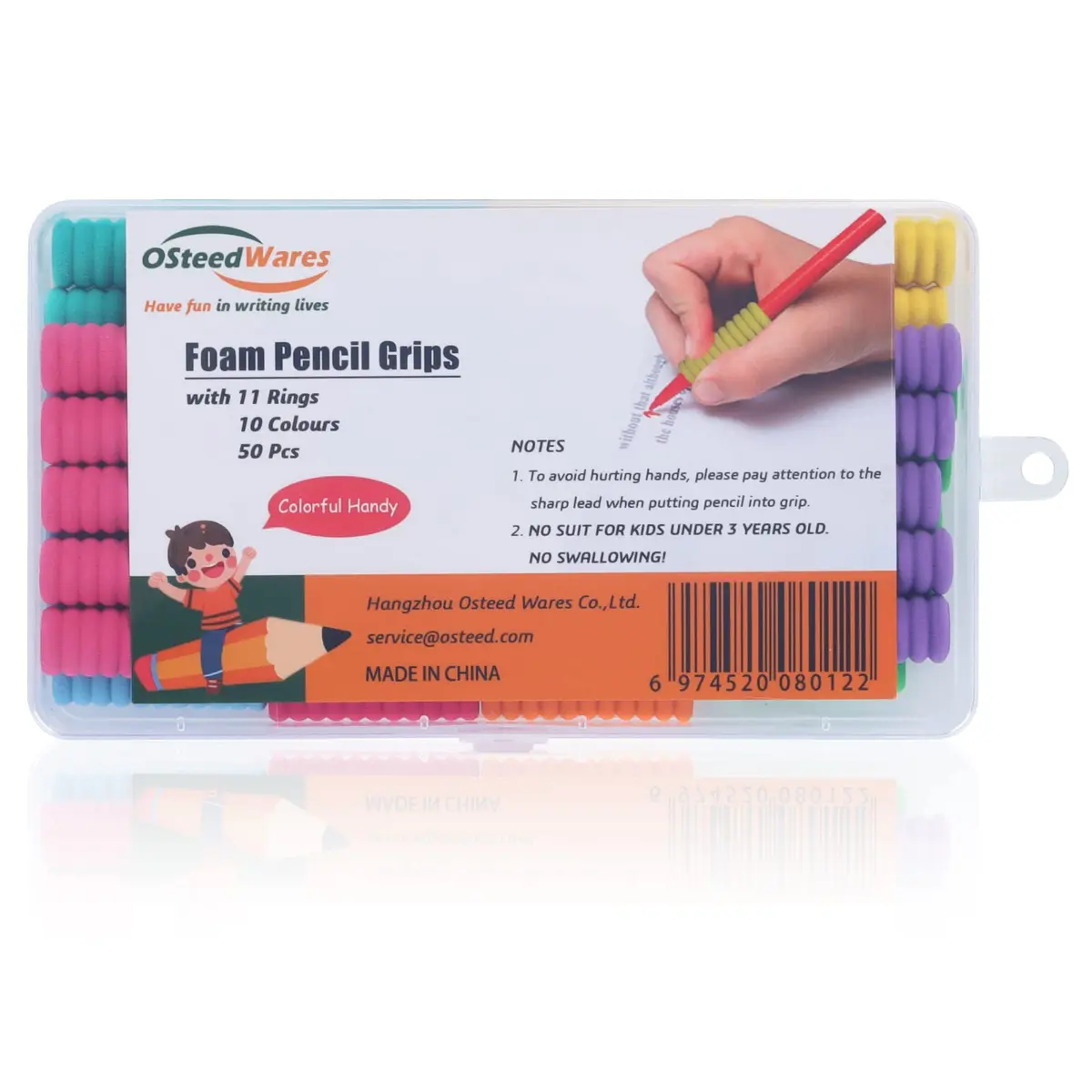 OSteed Foam Pencil Grips 50 Pcs (1.28cm Diameter) | Bulk Pack for Kids & Adults Handwriting Aid - view 7