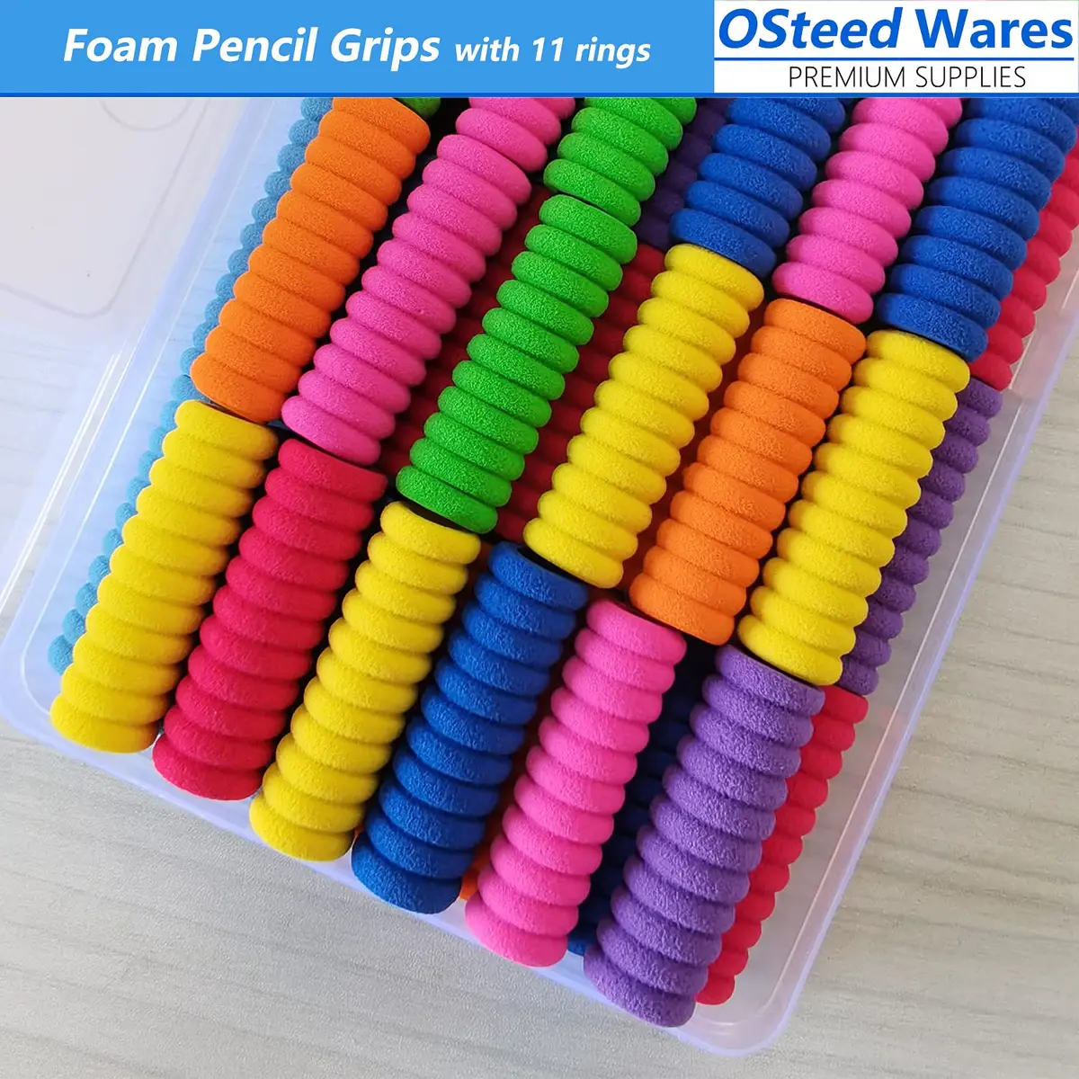 OSteed Foam Pencil Grips 50 Pcs (1.28cm Diameter) | Bulk Pack for Kids & Adults Handwriting Aid - view 4