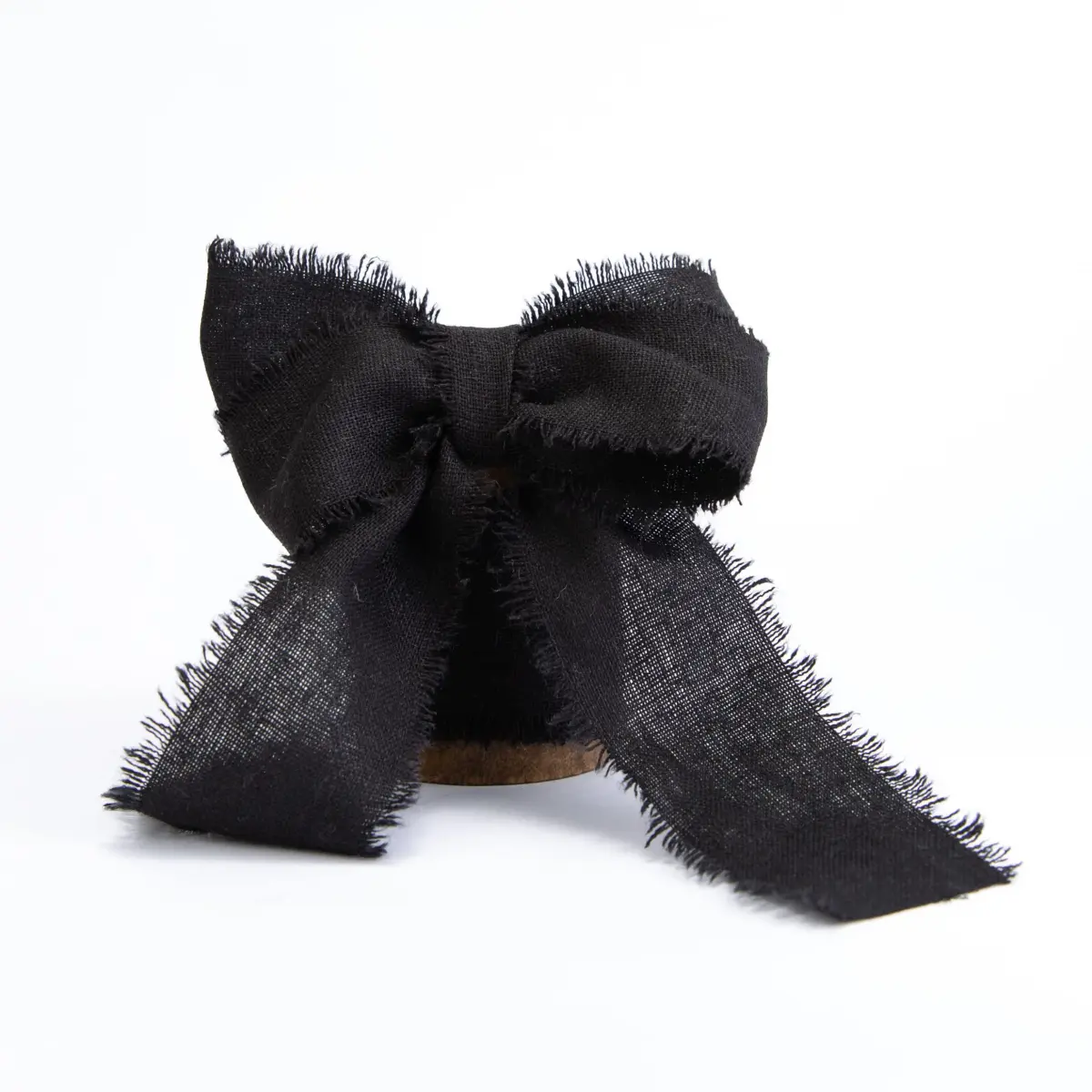 Vitalizart Black Cotton Linen Ribbon with Spool 4.57 m (5 Yd) | Handmade Fringe Fabric for Crafts - view 6