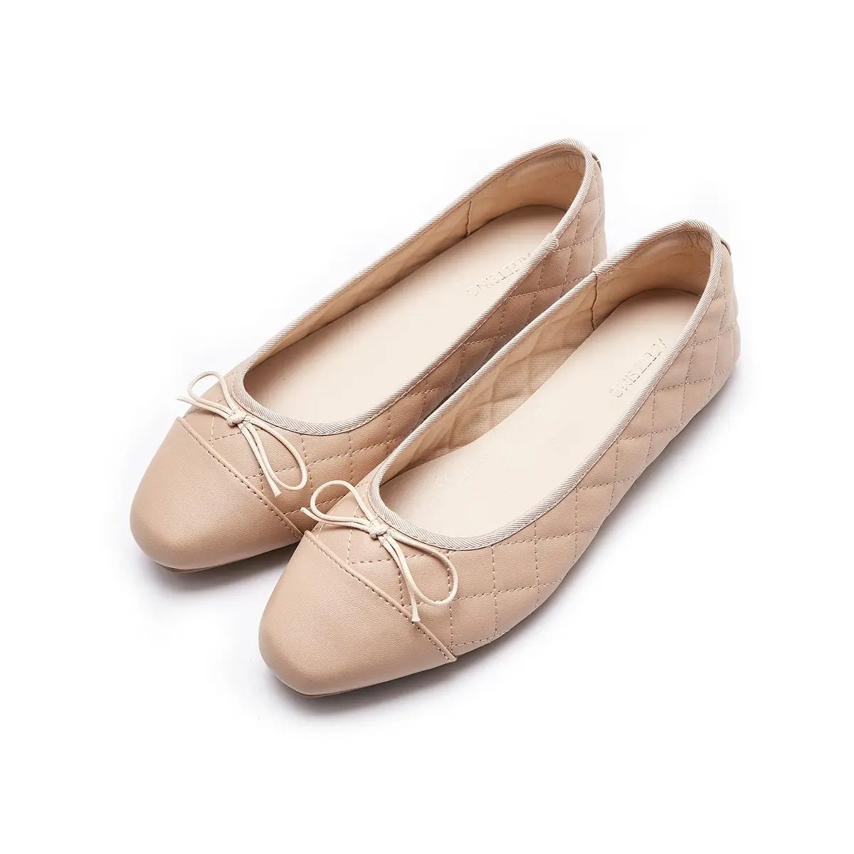 AFEETSING Women's Cap Toe Ballet Flats Comfortable Bow Dressy Flats Shoes for Women (B-Nude, Numeric_8) | Classic Daily Wear - main product image