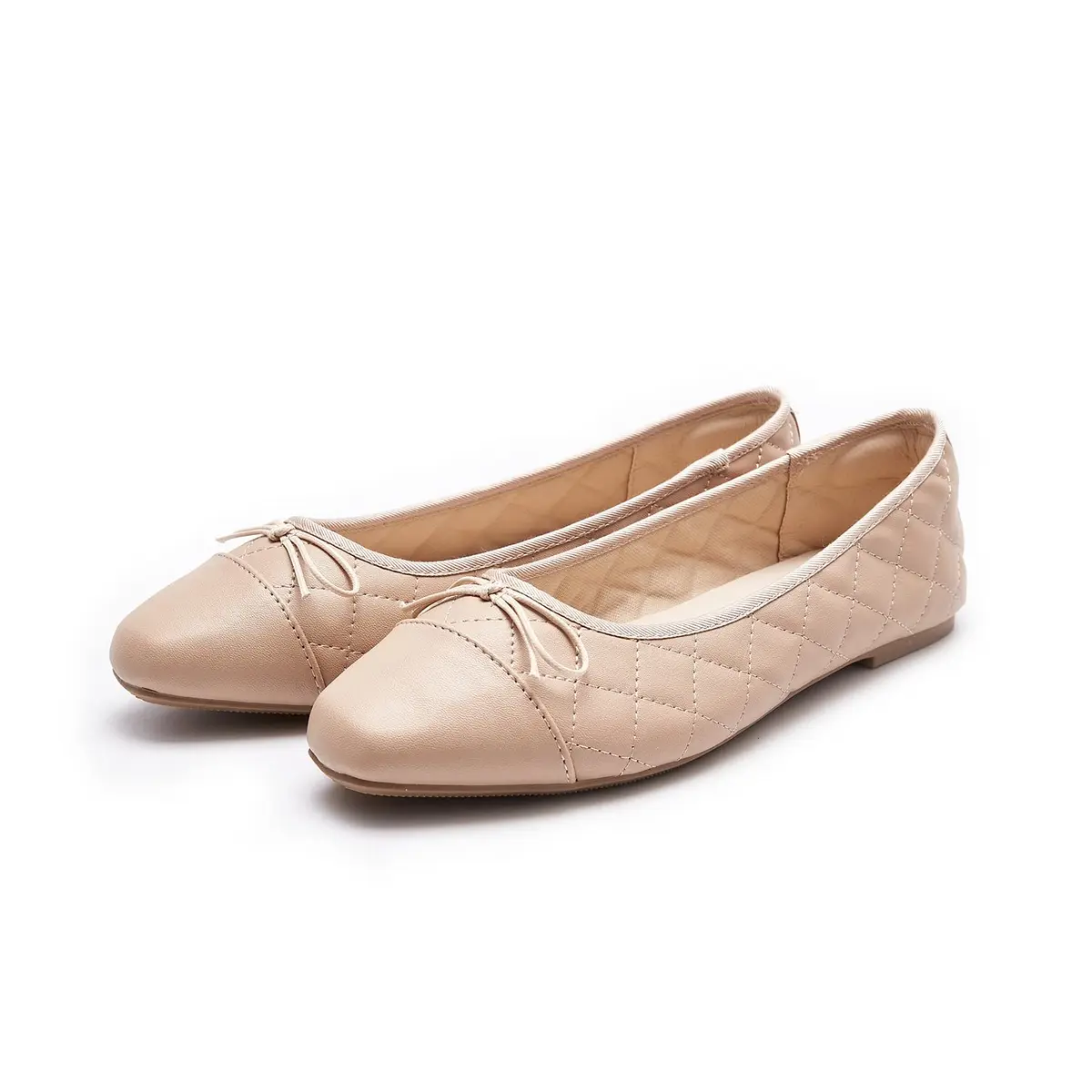 AFEETSING Women's Cap Toe Ballet Flats Comfortable Bow Dressy Flats Shoes for Women (B-Nude, Numeric_8) | Classic Daily Wear - view 3