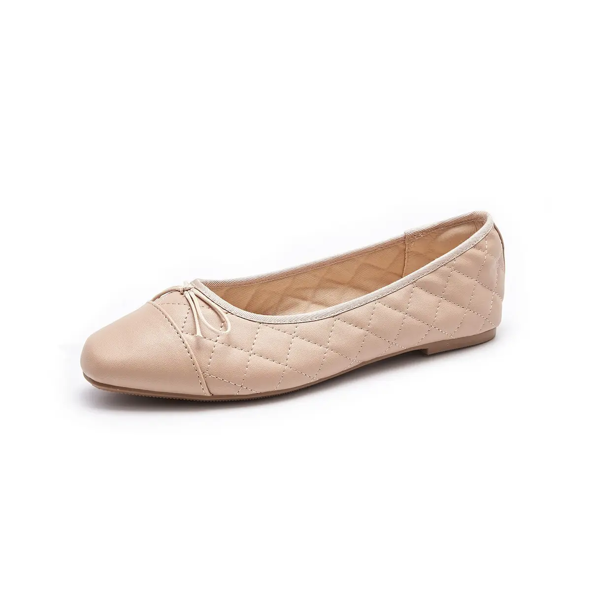 AFEETSING Women's Cap Toe Ballet Flats Comfortable Bow Dressy Flats Shoes for Women (B-Nude, Numeric_8) | Classic Daily Wear - view 4