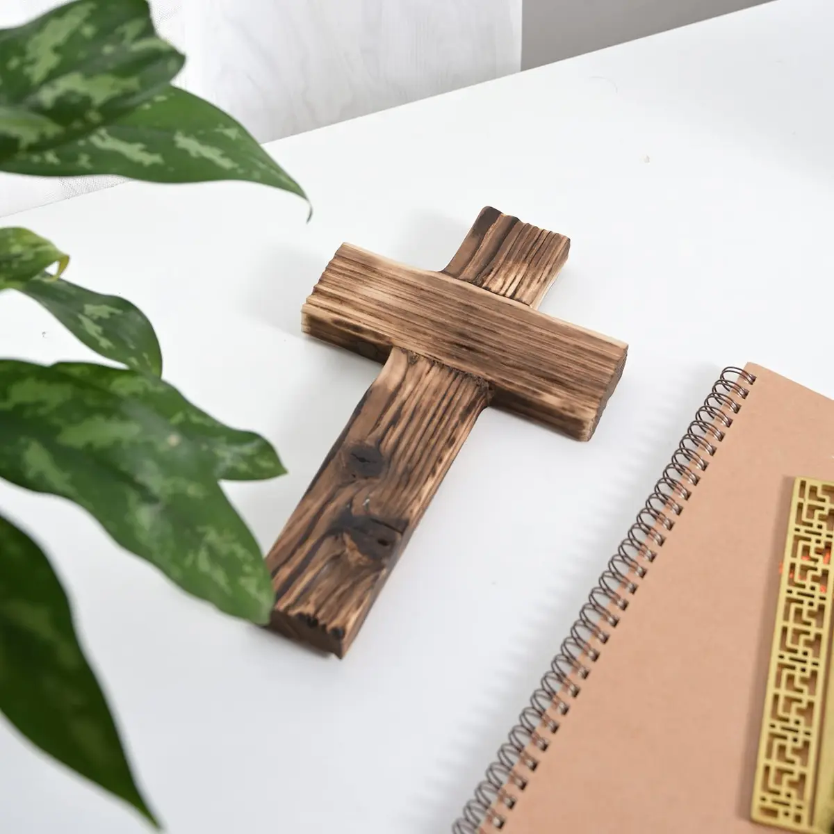 OKSQW Wooden Cross Wall Decor | Small Religious Baptism & Gift - view 5