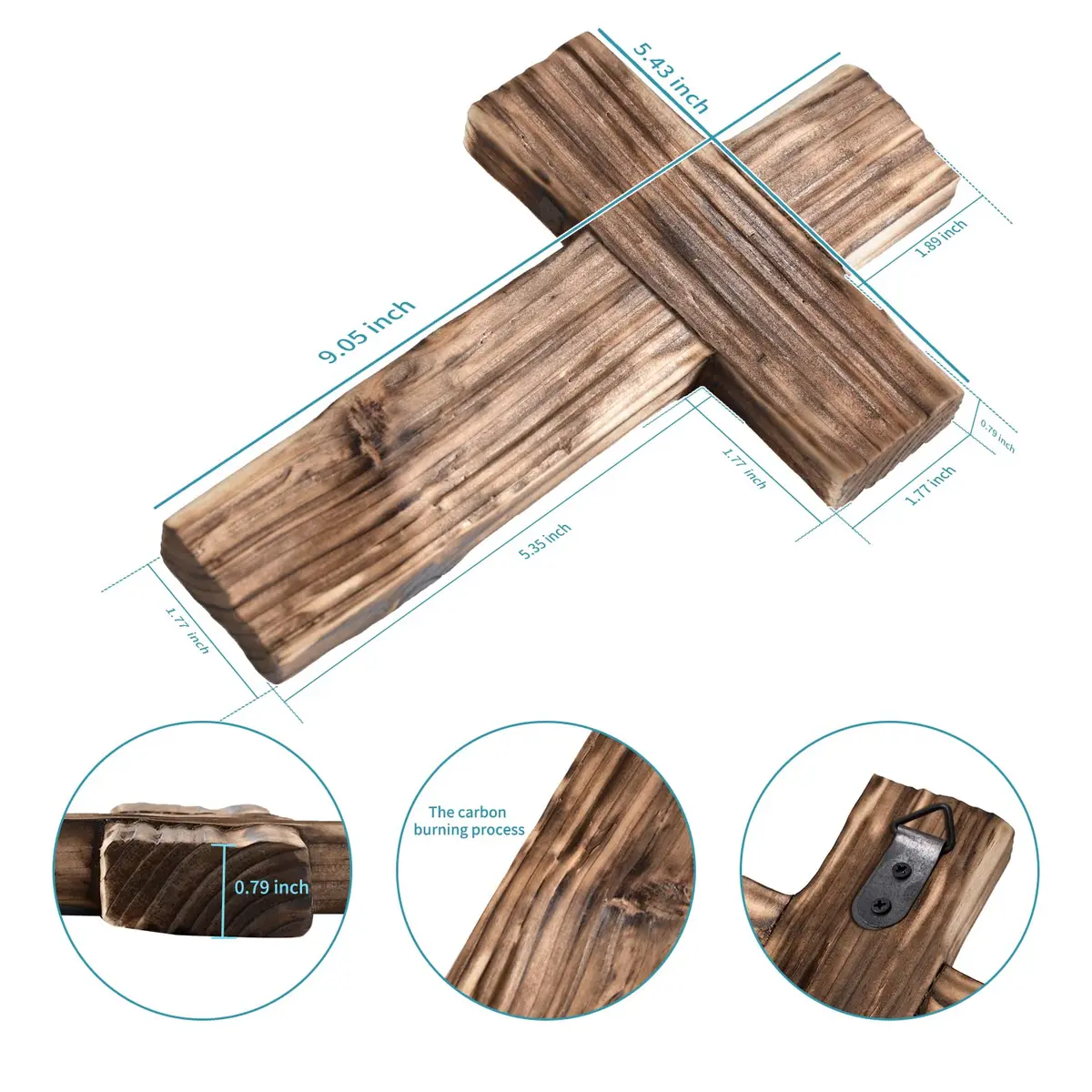OKSQW Wooden Cross Wall Decor | Small Religious Baptism & Gift - view 2