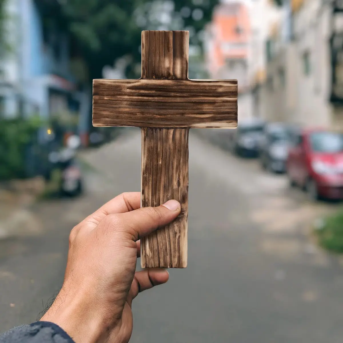 OKSQW Wooden Cross Wall Decor | Small Religious Baptism & Gift - view 3