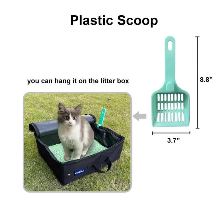 PetLike Portable Collapsible Cat Litter Box Medium Black Set | Leak-Proof Travel Tray Carrier - view 6