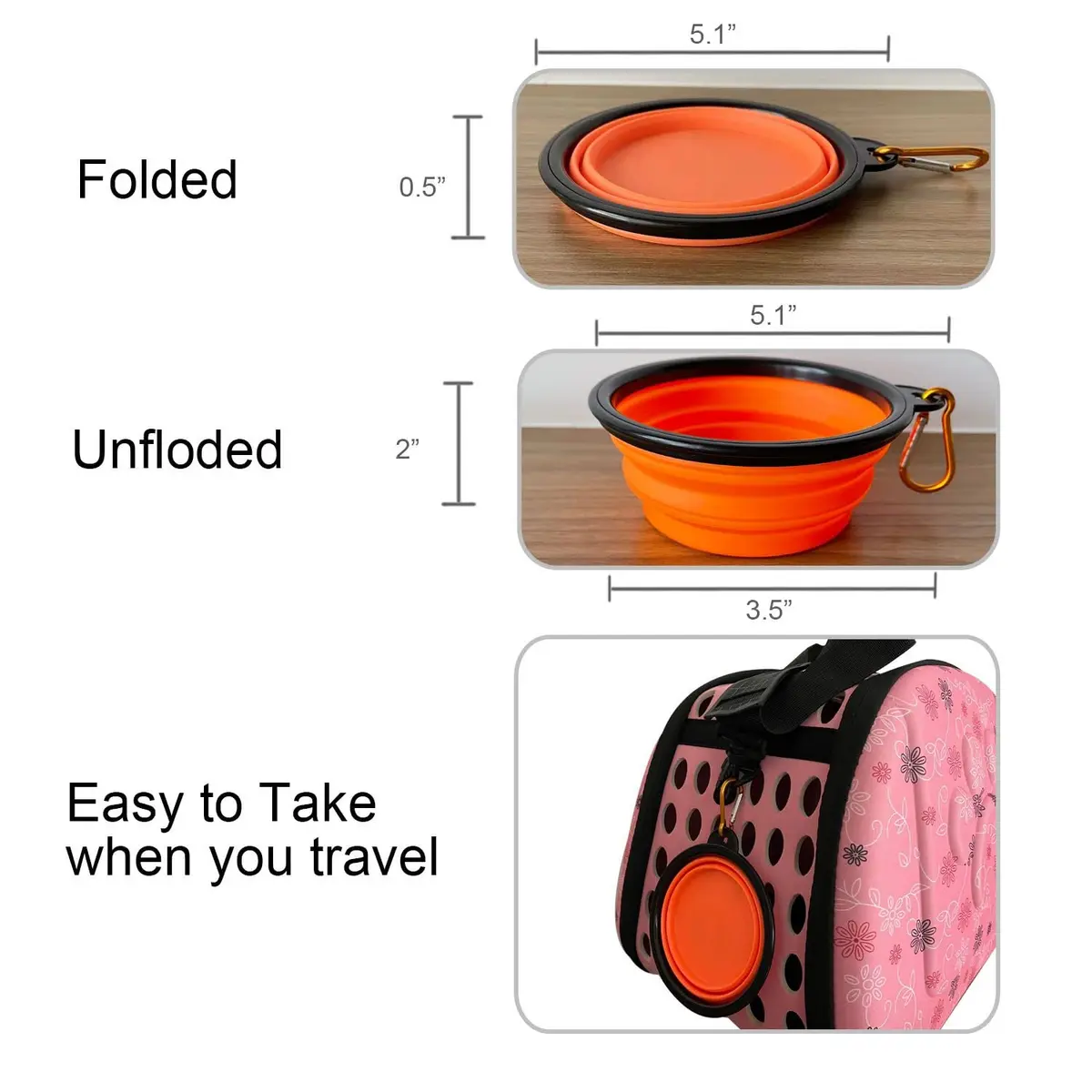 PetLike Portable Collapsible Cat Litter Box Medium Black Set | Leak-Proof Travel Tray Carrier - view 7