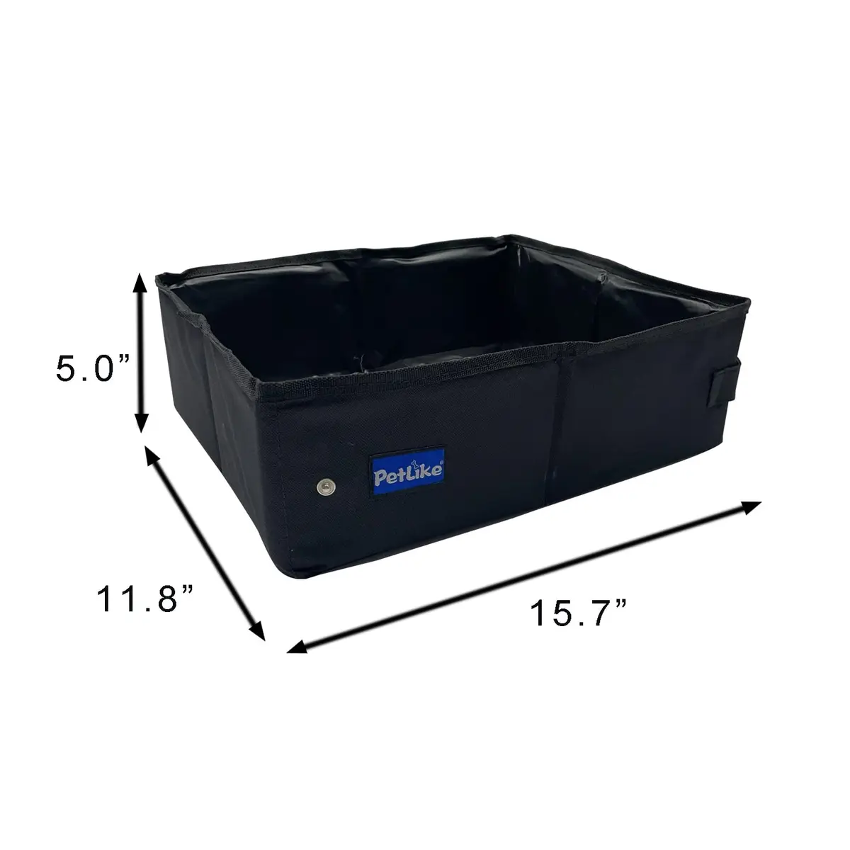PetLike Portable Collapsible Cat Litter Box Medium Black Set | Leak-Proof Travel Tray Carrier - view 3