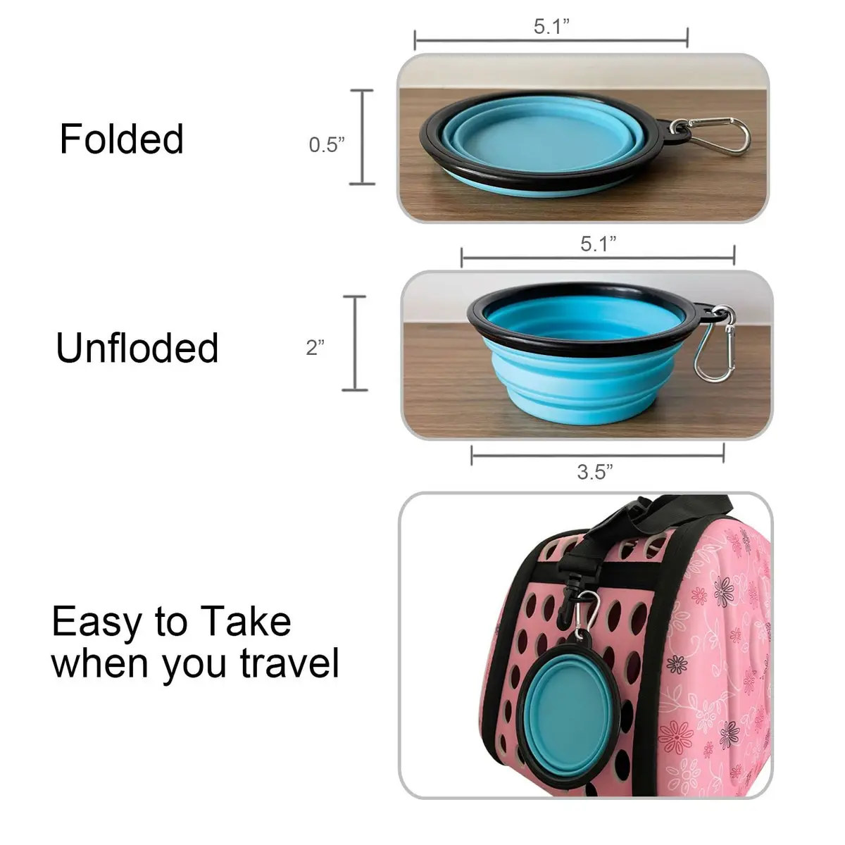 PetLike Travel Cat Litter Box Medium Aqua Set | Collapsible Portable Tray Carrier for Small Medium Cats - view 7