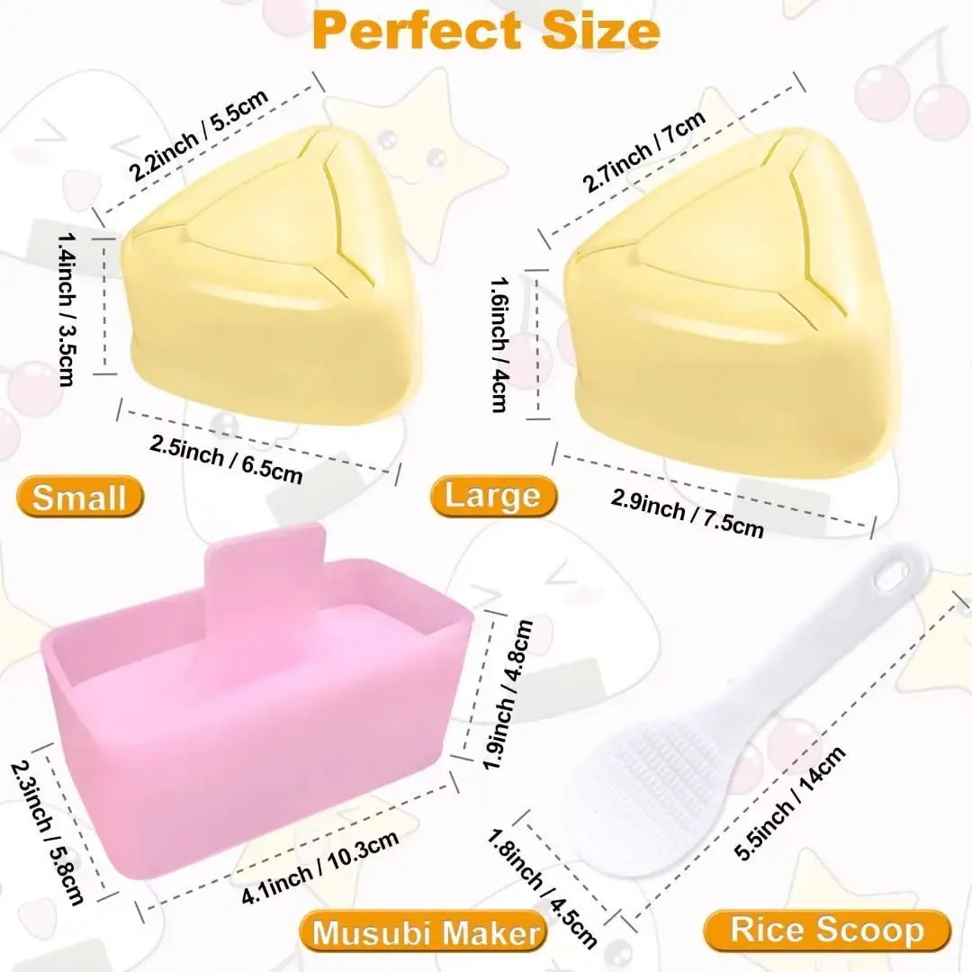 TAORISH Onigiri Mold 3 Pack Triangle Rice Ball Maker for Kid Lunch Bento & Home DIY | Durable Plastic - view 2