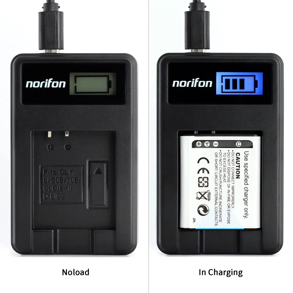 Norifon NP-BK1 LCD USB Charger for Sony Cyber-Shot DSC-S750, DSC-S780, DSC-S950, DSC-S980, DSC-W180, DSC-W190, DSC-W370, MHS-PM5, Webbie HD, Webbie MHS-PM1 - view 3