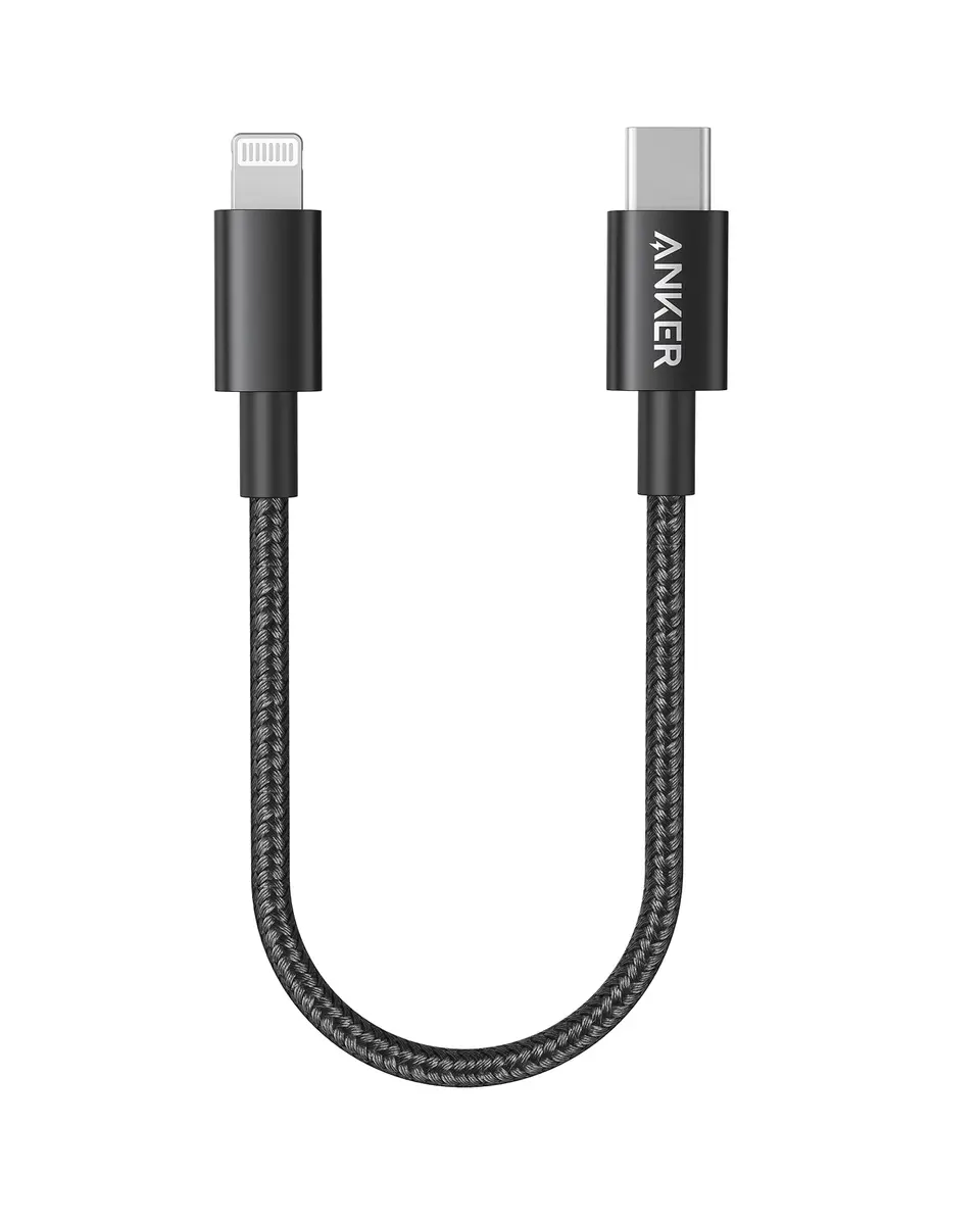 Anker Nylon USB C to Lightning Cable, MFi-Certified, 1 ft, Black | Durable Nylon Exterior & Fast Charging - main product image