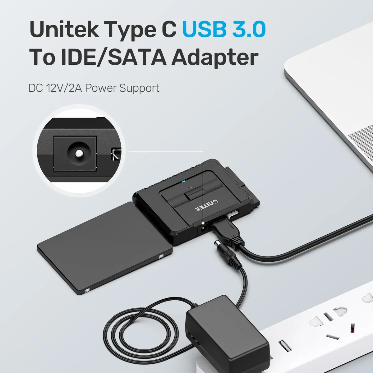 Unitek USB-C IDE/SATA Adapter for 2.5/3.5" HDD/SSD | Dual-Drive Support, 6Gbps - view 5
