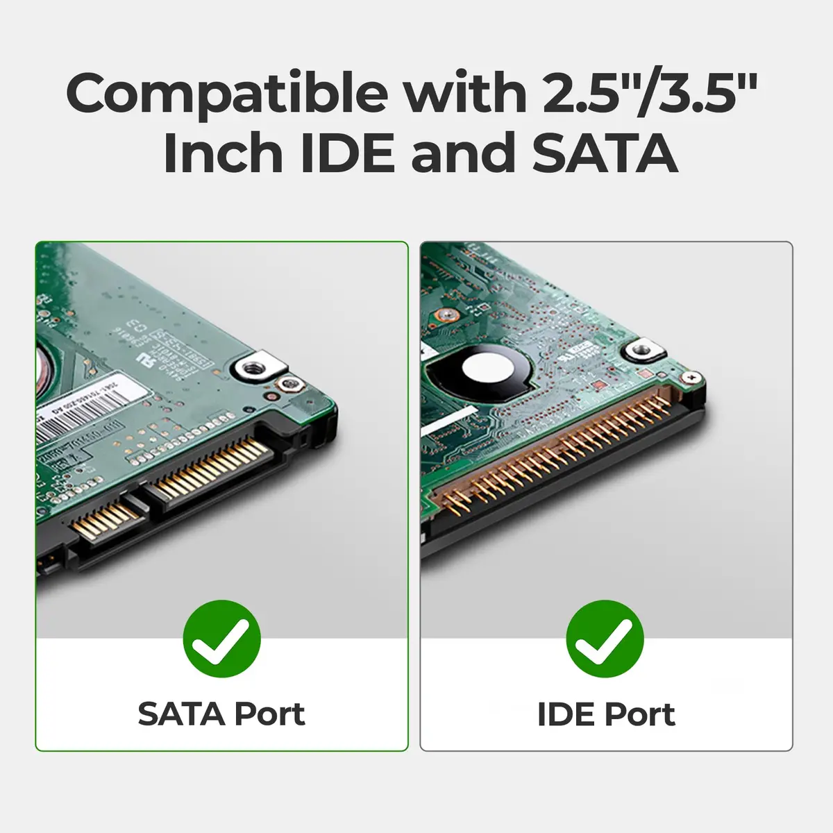 Unitek USB-C IDE/SATA Adapter for 2.5/3.5" HDD/SSD | Dual-Drive Support, 6Gbps - view 7