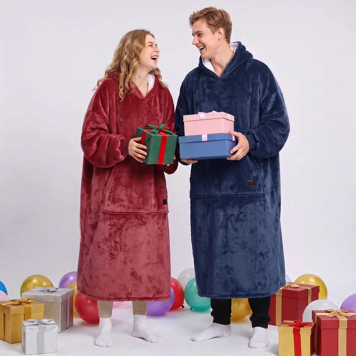 Catalonia Oversized Sherpa Full Body Wearable Blanket Hoodie Sweatshirt | Extra Warm, Soft & Cozy for All Seasons - view 6