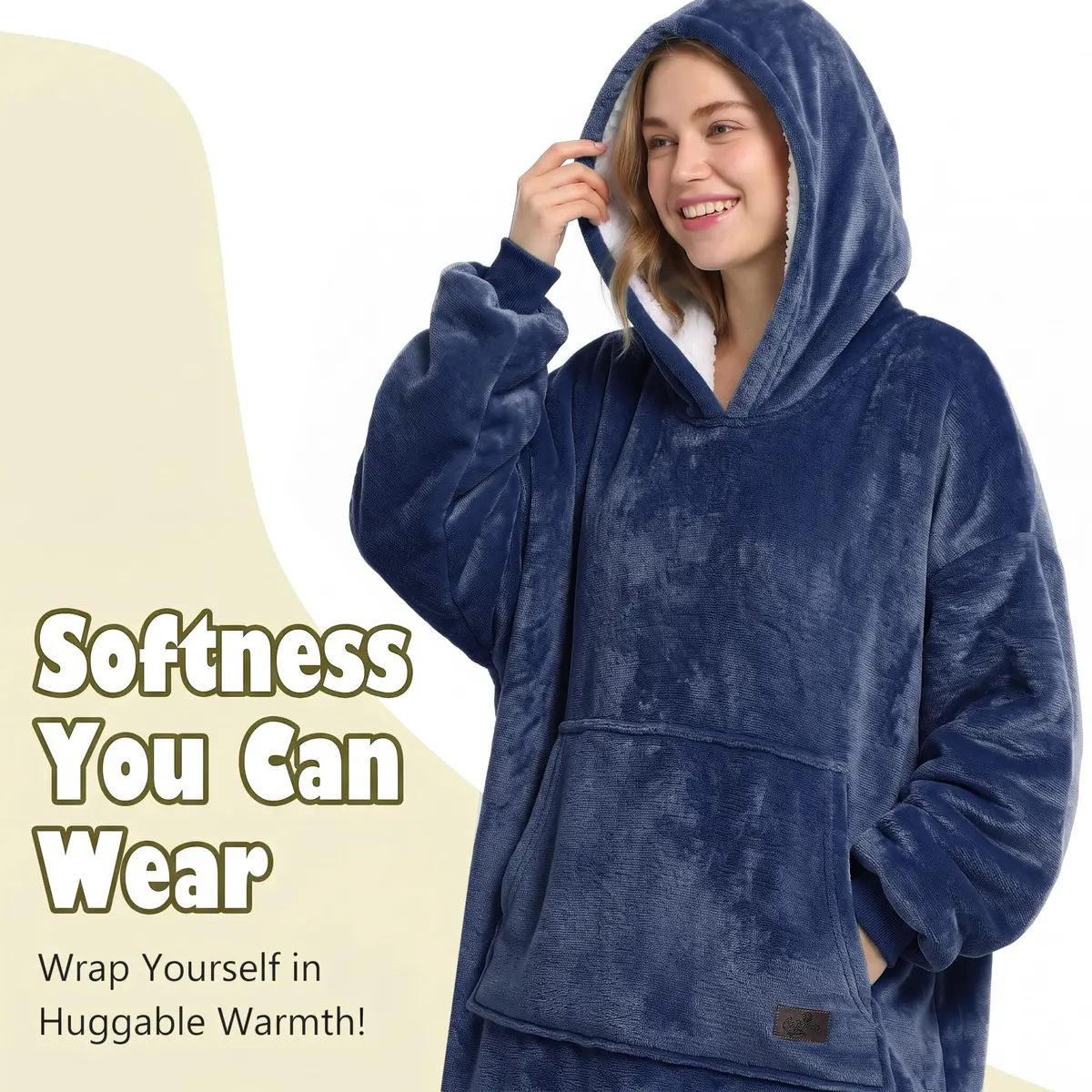 Catalonia Oversized Sherpa Full Body Wearable Blanket Hoodie Sweatshirt | Extra Warm, Soft & Cozy for All Seasons - view 4