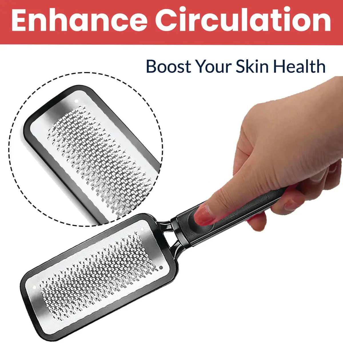 Temperia Professional Metal Foot Scrubber Tool 25.9 cm (10.2 inch) | Removes Dead Skin & Calluses - view 5