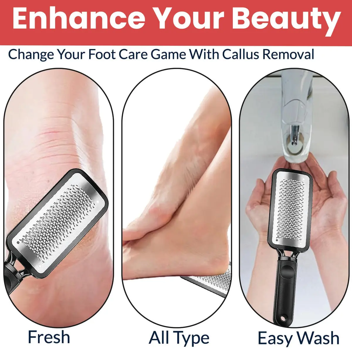 Temperia Professional Metal Foot Scrubber Tool 25.9 cm (10.2 inch) | Removes Dead Skin & Calluses - view 6