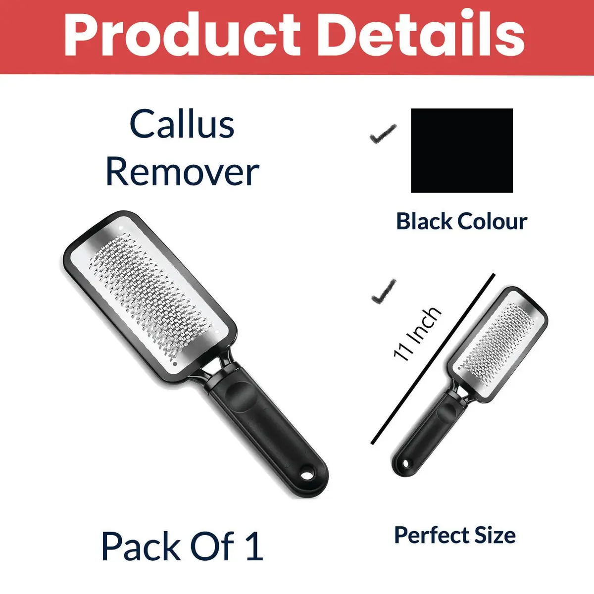 Temperia Professional Metal Foot Scrubber Tool 25.9 cm (10.2 inch) | Removes Dead Skin & Calluses - view 4