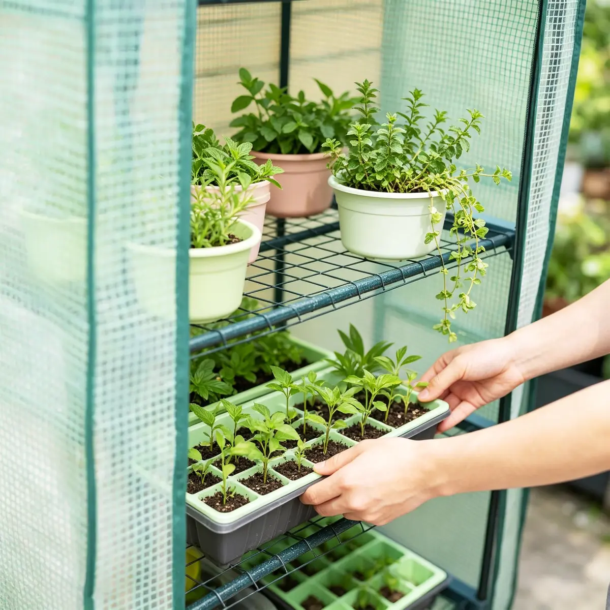 Worth Garden 4 Tier Mini Greenhouse 63'' H x 27'' L x 19'' W | Portable Indoor & Outdoor Plant Shelter - view 4