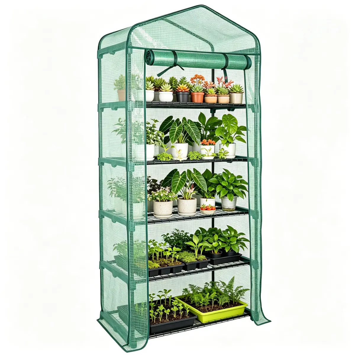 Worth Garden 4 Tier Mini Greenhouse 63'' H x 27'' L x 19'' W | Portable Indoor & Outdoor Plant Shelter - main product image