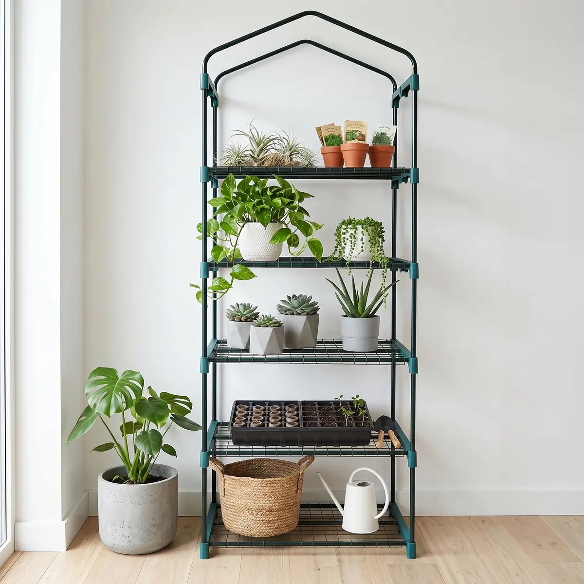 Worth Garden 4 Tier Mini Greenhouse 63'' H x 27'' L x 19'' W | Portable Indoor & Outdoor Plant Shelter - view 8