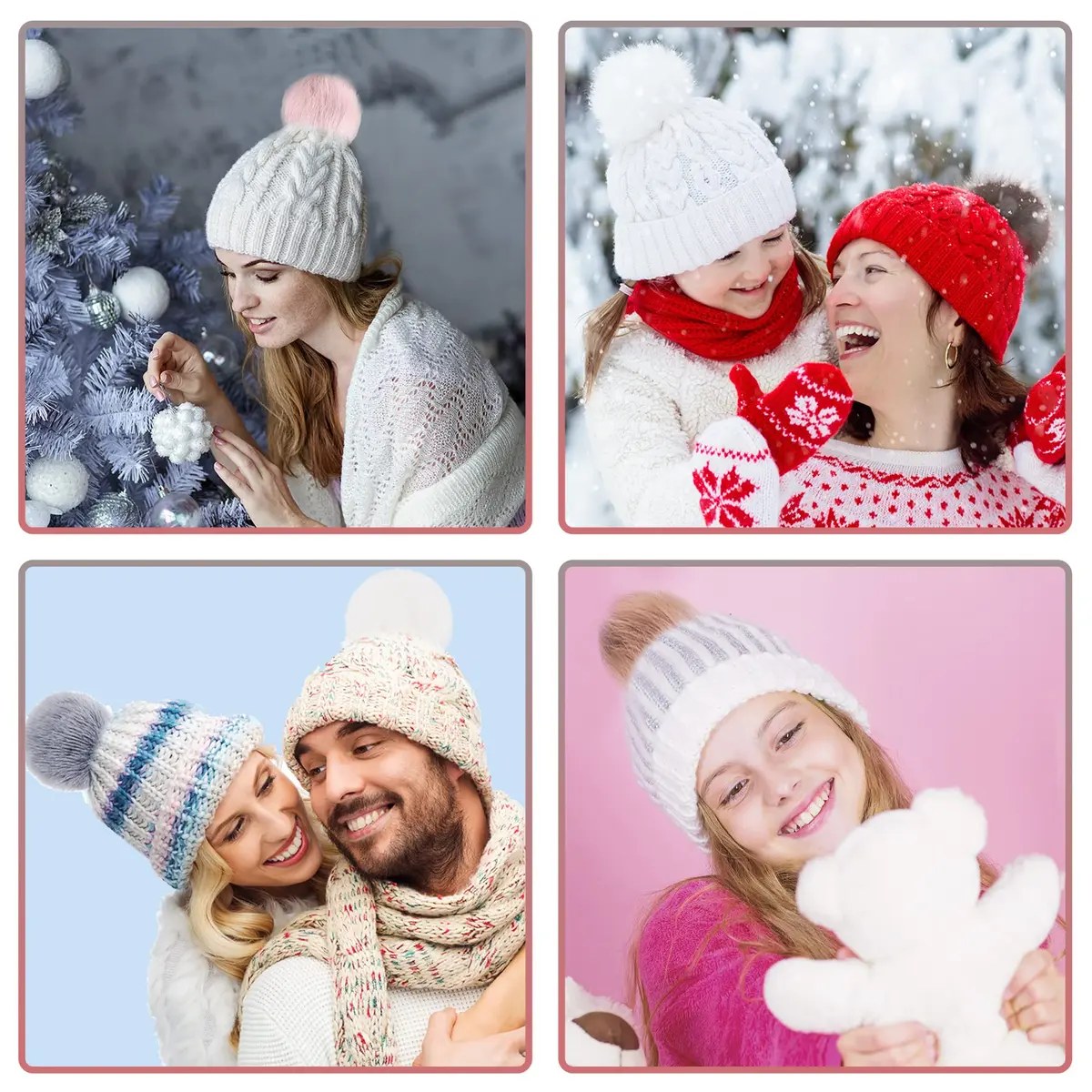 SIQUK 20 Pieces Faux Fur Pom Pom 10cm (3.94 inches) | Soft Colors for Hats, Bags, DIY - view 6