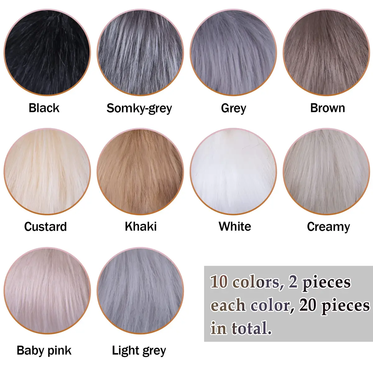 SIQUK 20 Pieces Faux Fur Pom Pom 10cm (3.94 inches) | Soft Colors for Hats, Bags, DIY - view 2