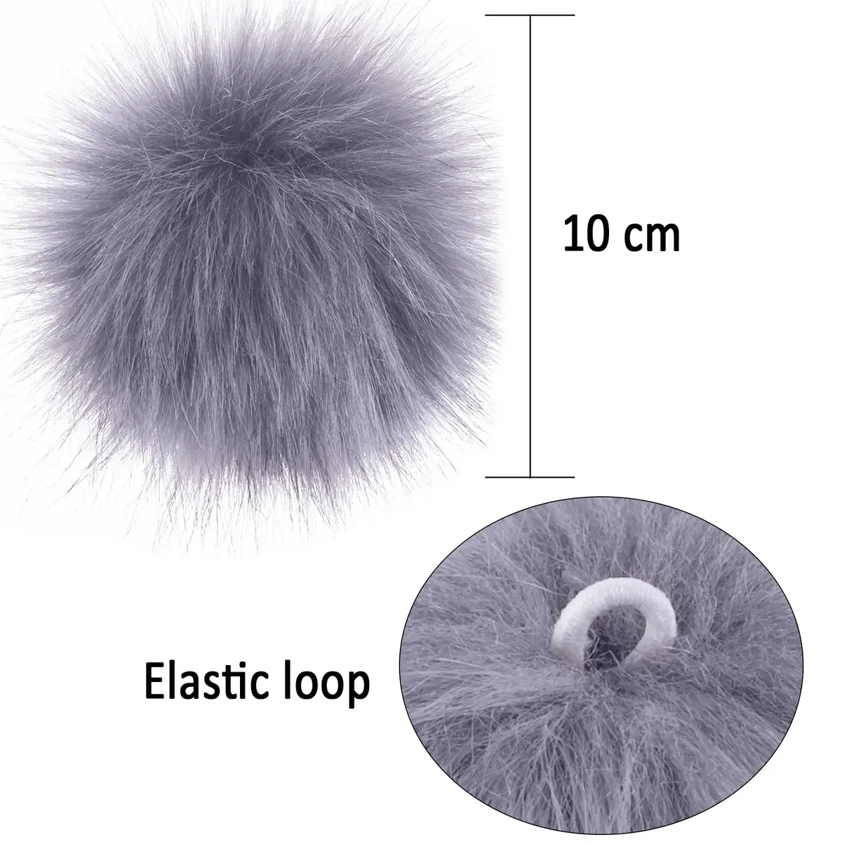 SIQUK 20 Pieces Faux Fur Pom Pom 10cm (3.94 inches) | Soft Colors for Hats, Bags, DIY - view 4