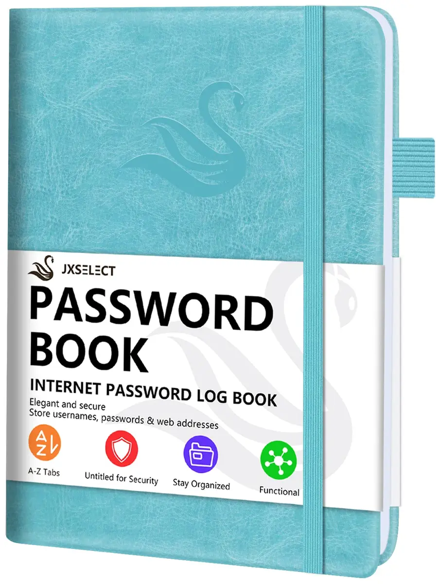 JXSELECT Password Book with Alphabetical Tabs - Hardcover Password Organizer 5.2" x 7.6" | Secure Password Keeper - main product image