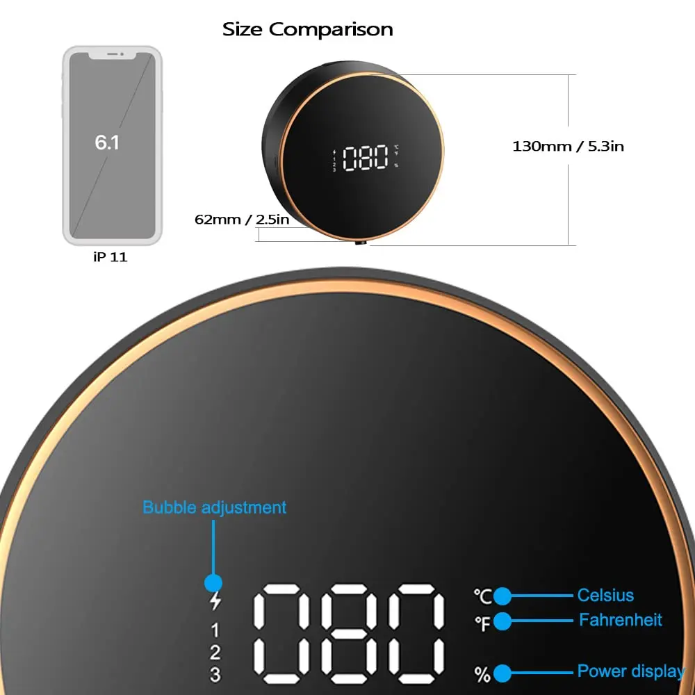 CAZOKASI Automatic Foaming Wall Dispenser Black | Touchless Sensor for Bathroom & Commercial Use - view 6