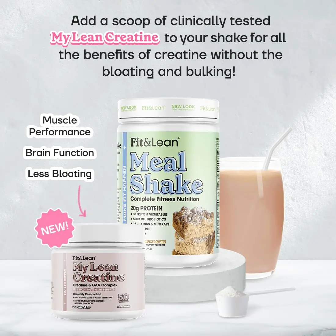 Fit & Lean Meal Replacement Shake, Coffee Crumb Cake, 16 Oz | 20g Protein, Digestive Support, Immune Boost - view 6