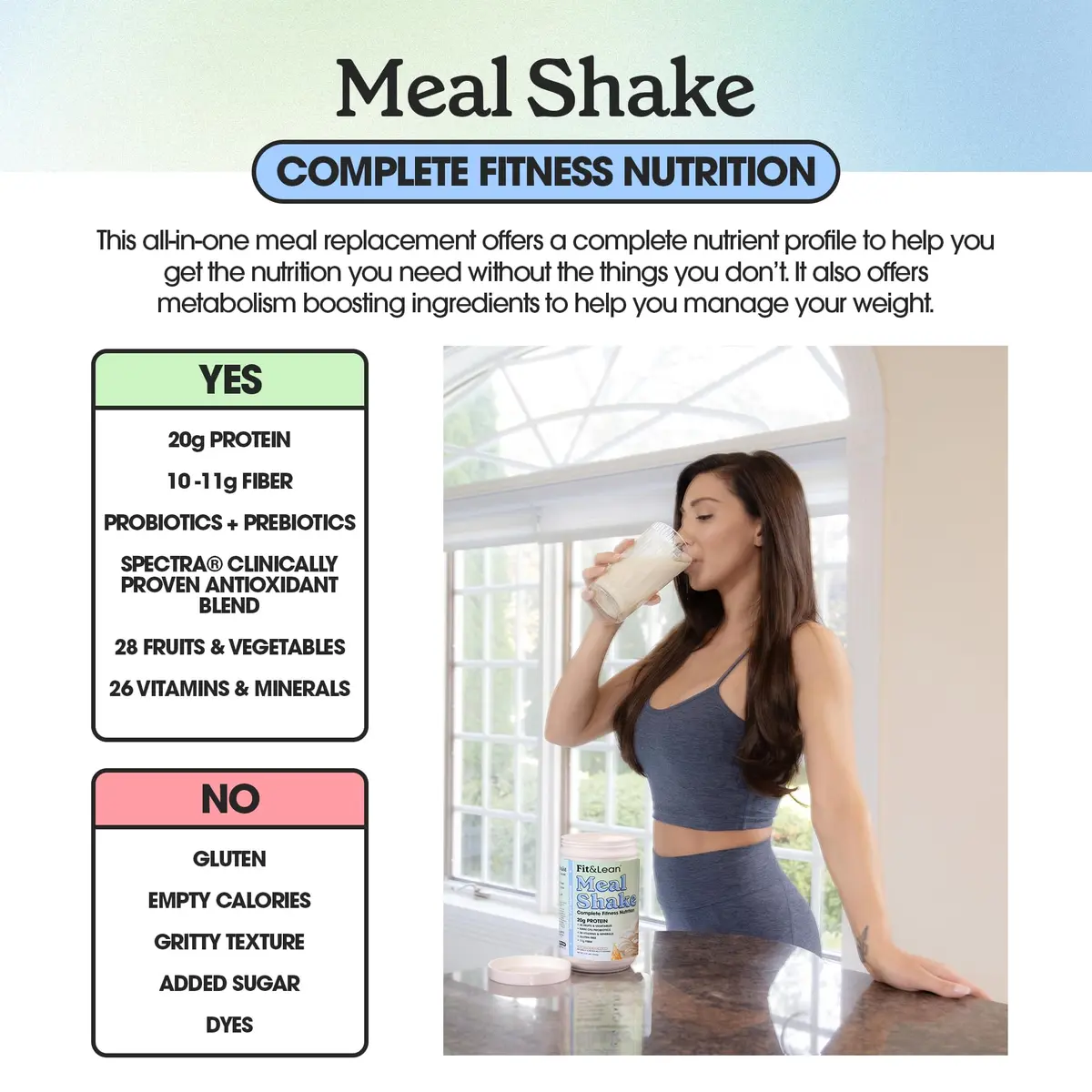 Fit & Lean Meal Replacement Shake, Coffee Crumb Cake, 16 Oz | 20g Protein, Digestive Support, Immune Boost - view 2