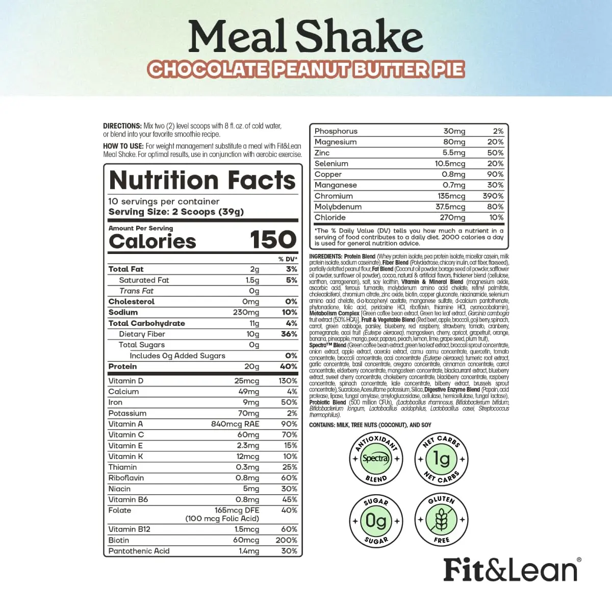 Fit & Lean Meal Shake 16oz | Complete Nutrition for Fitness & Weight Management - view 3