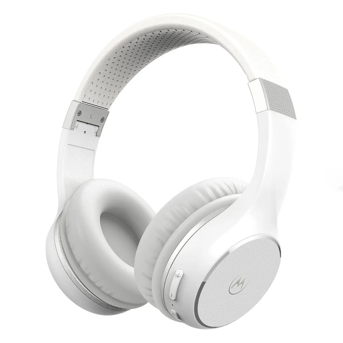 Motorola Sound Moto XT220 Wireless Headphones with Microphone, Foldable Over-Ear, Adjustable Headband, Dynamic Bass, White - main product image