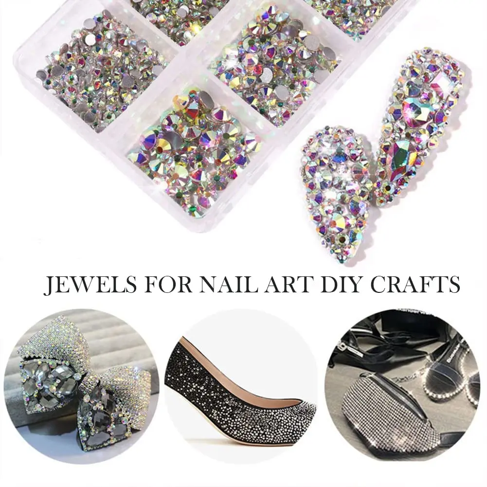 La Jolie Jasmin Gold Nail Rhinestones 735pcs | AB Crystals for Nail Art & Crafts - view 4