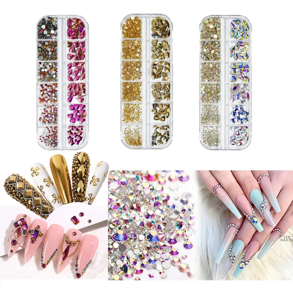 La Jolie Jasmin Gold Nail Rhinestones 735pcs | AB Crystals for Nail Art & Crafts - view 2