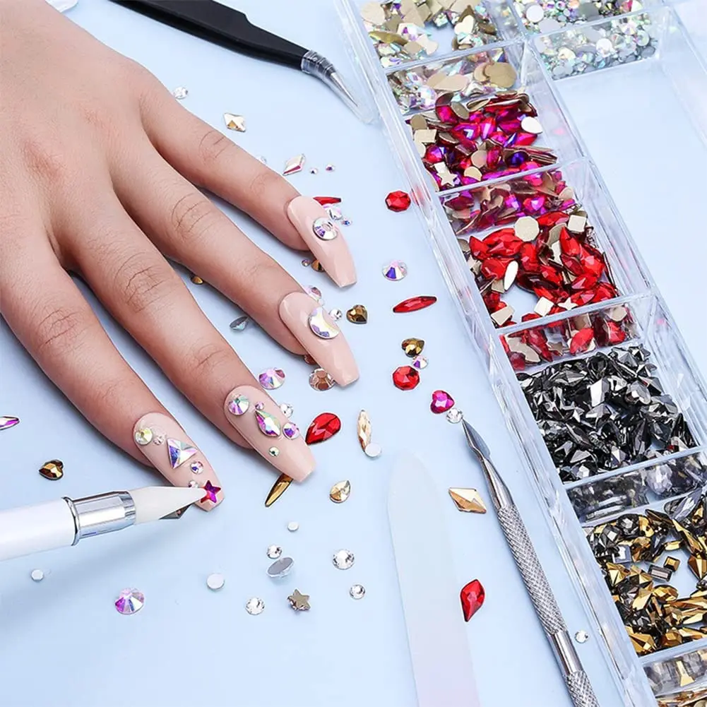 La Jolie Jasmin Gold Nail Rhinestones 735pcs | AB Crystals for Nail Art & Crafts - view 3